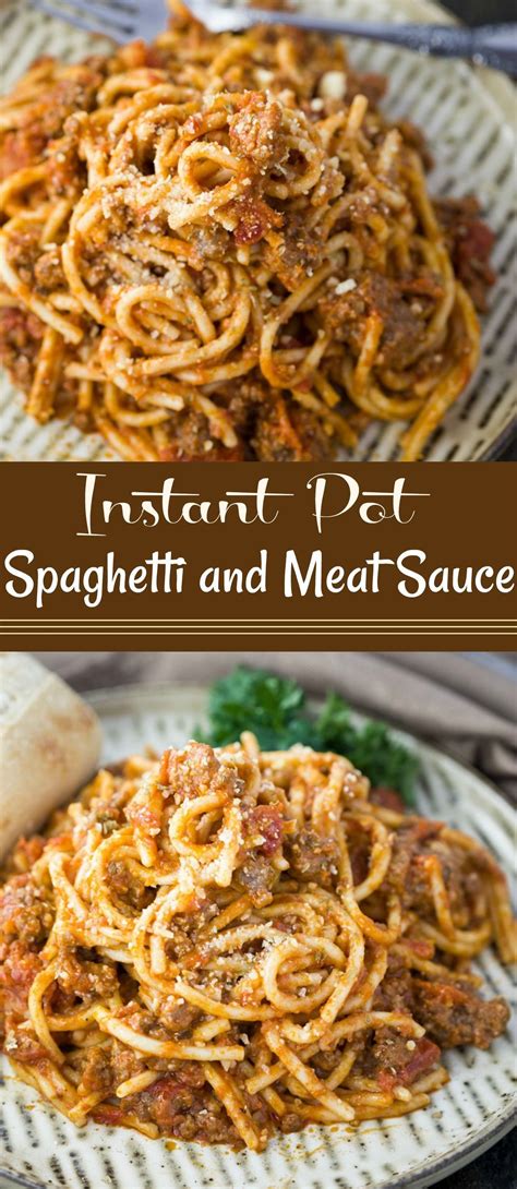 Perfectly Cooked Spaghetti Noodles Simmered In A Savory Meat Sauce A Simple Fa Instant Pot