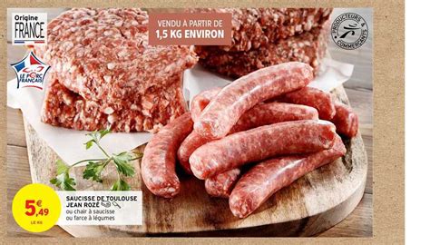 Promo Saucisse De Toulouse Jean Rosé chez Intermarché Contact