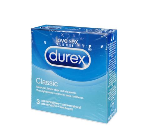 Durex Classic prezerwatywy 3 sztuki Erotyczna apteczka Dla mężczyzn