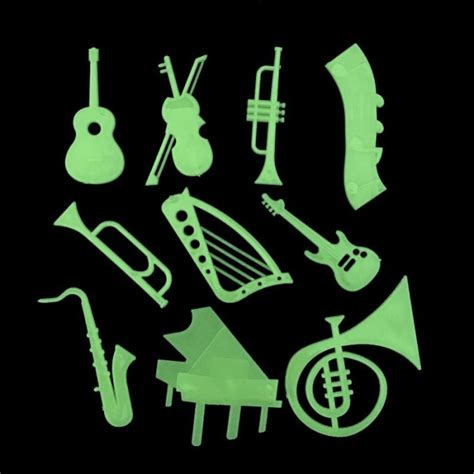 Jual 772 Sticker Stiker Alat Musik Set Menyala Dalam Gelap Fosfor