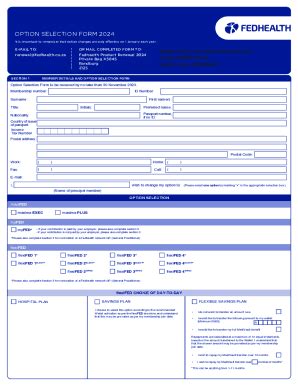 Fillable Online Fedhealth Application Form2024 Fax Email Print PdfFiller