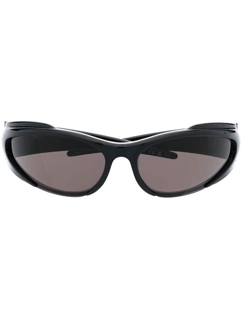 Balenciaga Reverse Xpander Rectangle Frame Sunglasses Black Editorialist