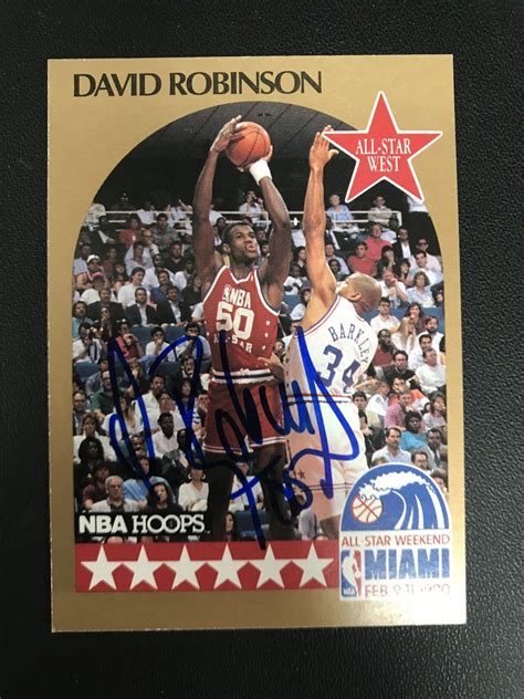 David Robinson Signed Autographed Hoops Basketball Card San