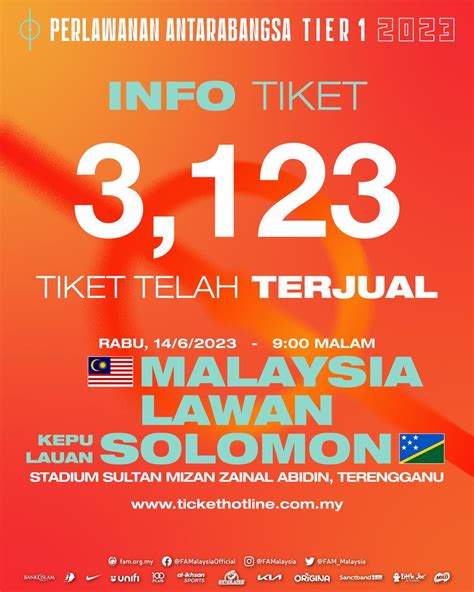 FA Malaysia On Twitter 3 123 Tiket Telah Terjual 3 Hari Lagi