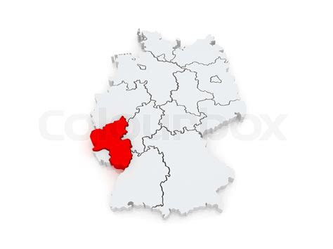 Map of Rheinland-Pfalz. Germany. | Stock image | Colourbox