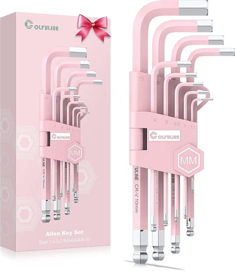 Colfuline Pink Metric Allen Key Set Pcs Hex Key Set Ball End Allen