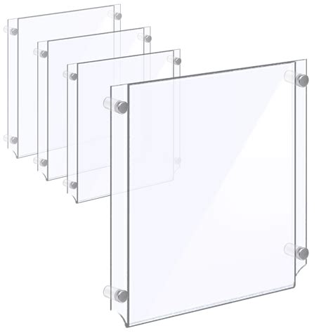 Easy Access Acrylic Info Poster Holder Wall Mounted W Standoffs