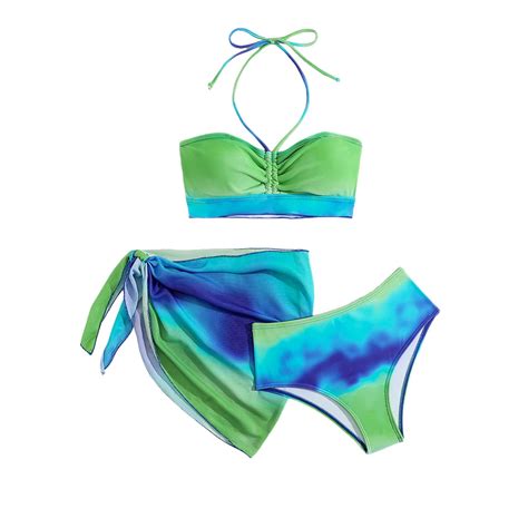 Tiijoy Girls Piece Swimsuit Tie Dye Bathing Suit Bikini Set With Cover Up Skirt Sizes