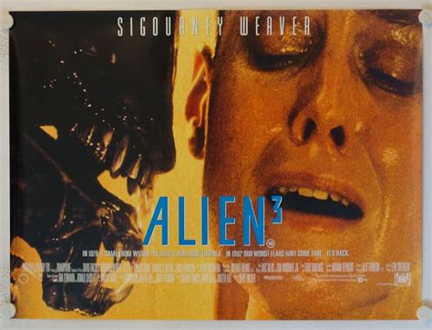 Alien 3 original release British Quad movie poster