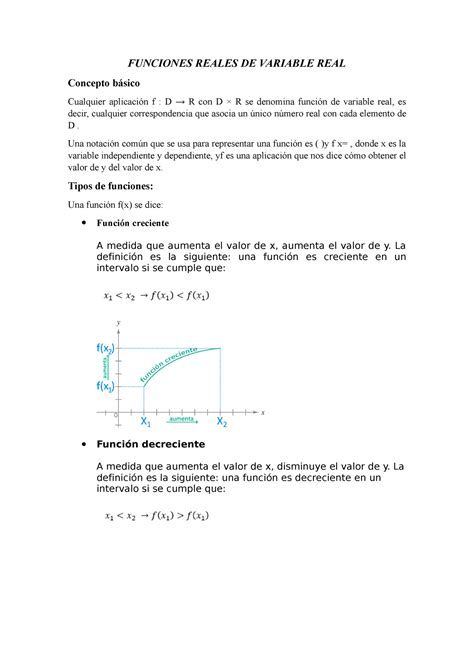 Funciones Reales De Variable Real Funciones Reales De Variable Real