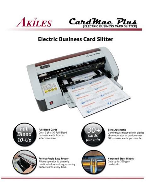 Akiles Cardmac Plus Electric Business Card Slitter Printfinish