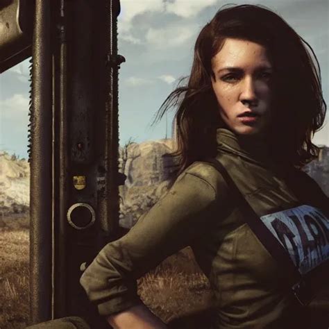Fallout 5 Charismatic Beautiful Rugged Brunette Stable Diffusion