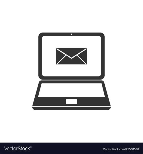 Laptop With Envelope And Open Email On Screen Icon