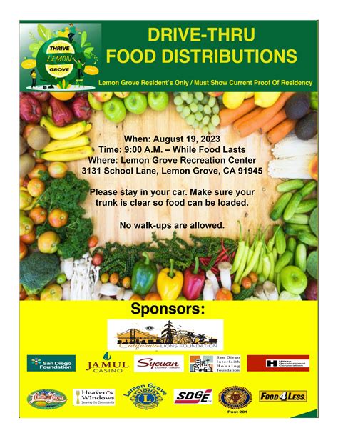 Aug 19 Lemon Grove Drive Thru Food Distribution Lemon Grove Ca Patch