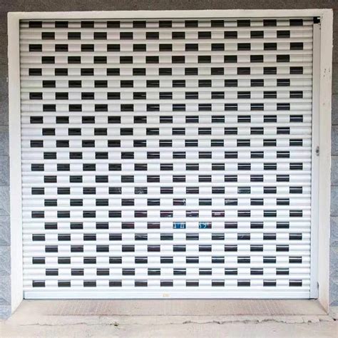 Roller Shutter Door Remote Control White Aluminum Alloy Shop Door Electric Roller Shutter