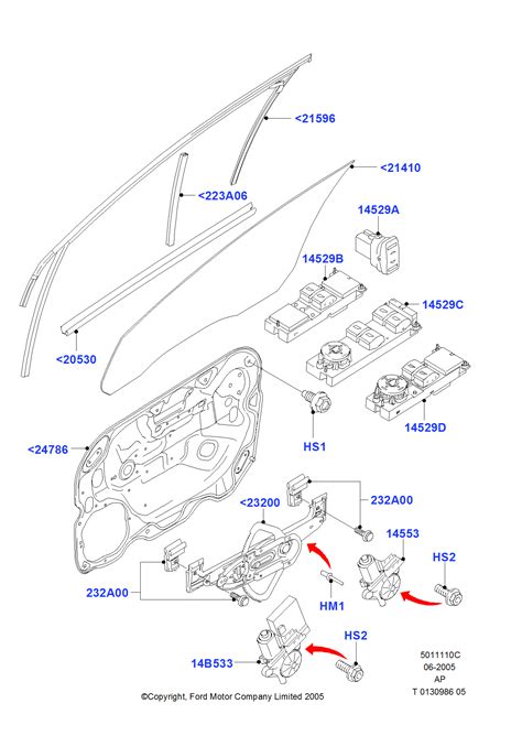 Front Door Glass Window Controls FORD Focus 04 08 Focus C MAX 03 07 CAP