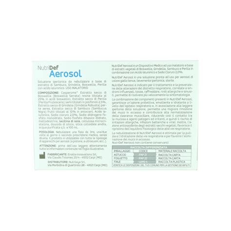 Nutridef Aerosol 10 Fiale Soluzione Ipertonica Da Nebulizzare