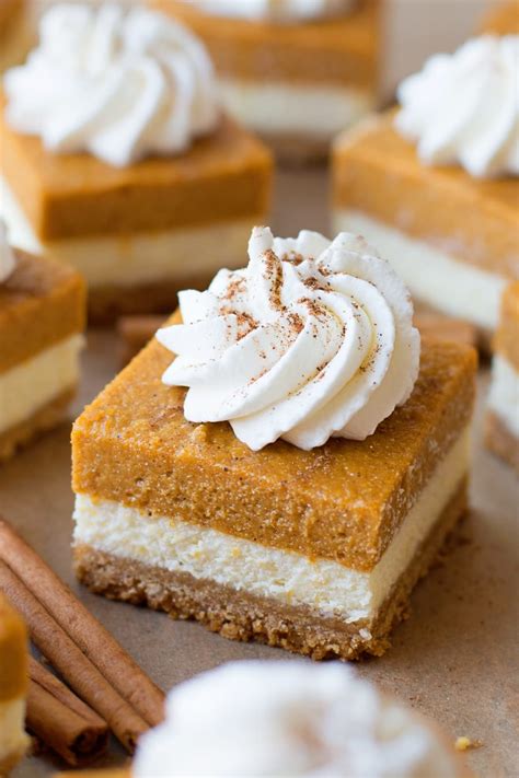 Pumpkin Cheesecake Bars With Graham Cracker Crust Lil Luna