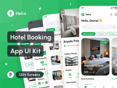 Helia Hotel Booking App UI Kit Behance