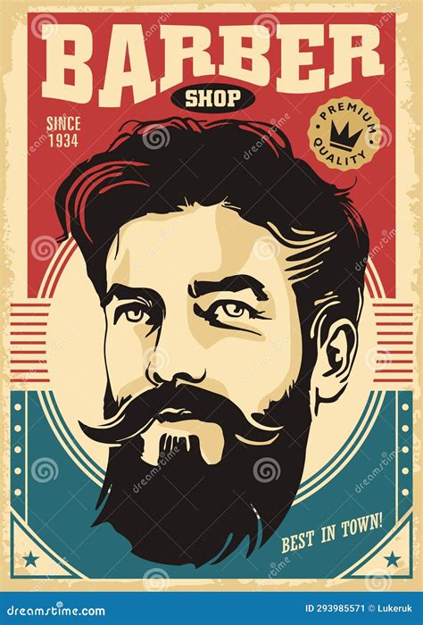 Vintage Barber Shop Poster Stock Vector Illustration Of Shave 293985571