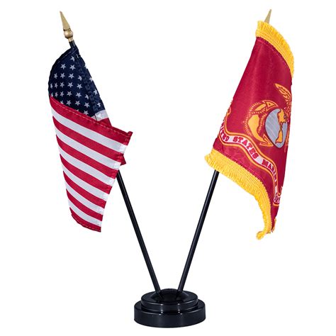 Us Usmc Mini Flag Set The Marine Shop