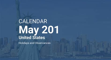 May 201 Calendar