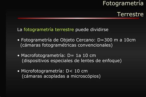 Introducción a la Fotogrametría Terrestre PPT