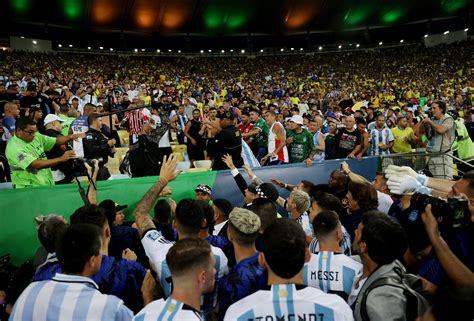 FIFA Investigating Crowd Disruption In Brazil Argentina Clash Reuters