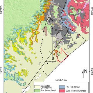 Mapas Da Regi O Carbon Fera De Santa Catarina A Mapa Geol Gico Da