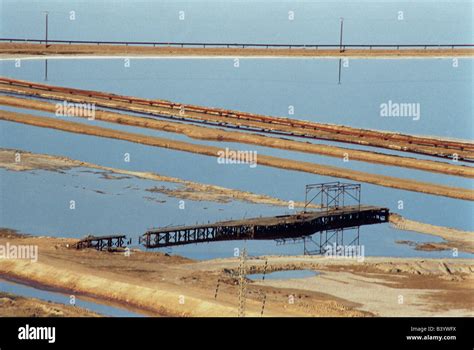 Solar Evaporation Pools Used By The Dead Sea Works Company To Extract Pure Potash And Other