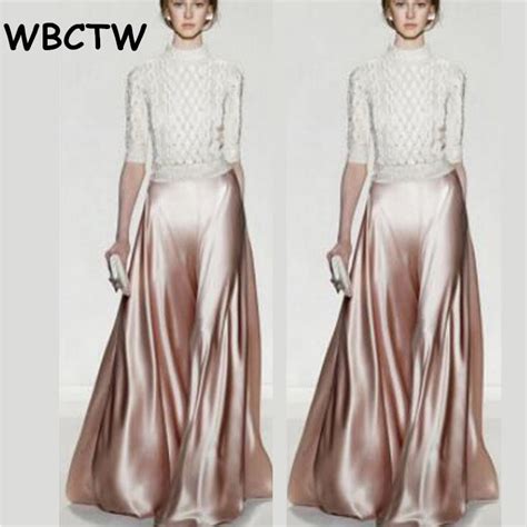 Wbctw 2019 Woman Skirts Pants Plus Size Runaway Satin Flare Maxi Women