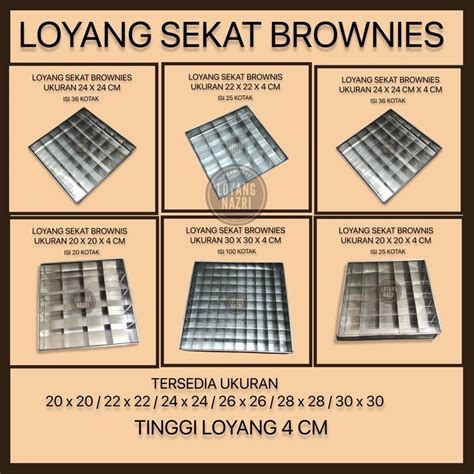 Jual Loyang Sekat Brownies Alumunium Berkualitas Lengkap Termurah Dan