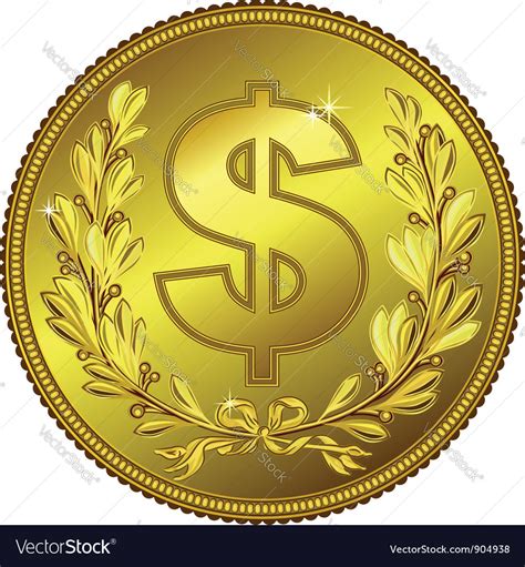 Gold Money Dollar Coin Royalty Free Vector Image