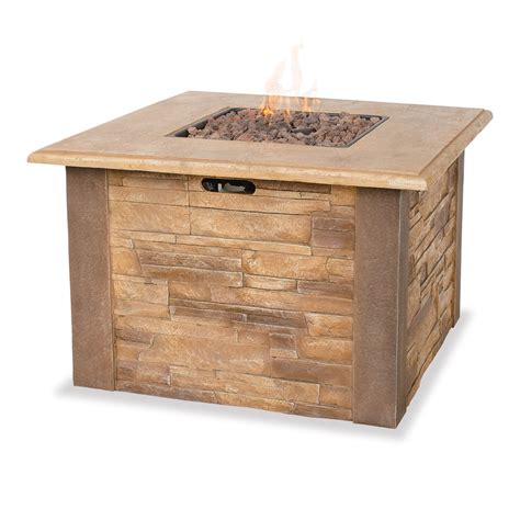 Shop Blue Rhino 36 In W 30000 BTU Faux Stone Liquid Propane Fire Table