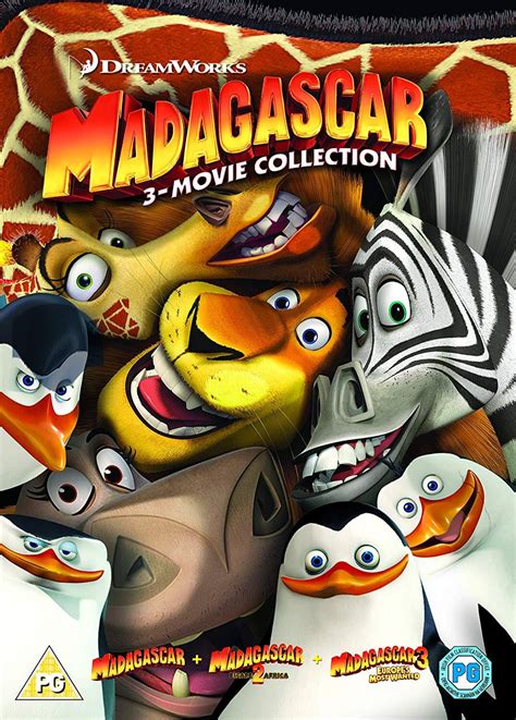 Madagascar (2005)/ Madagascar 2: The Lost Island/ Madagascar 3 - 2018 Artwork Refresh DVD - Zavvi UK