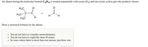 Solved An Alkene Having The Molecular Formula Cgh Is Chegg