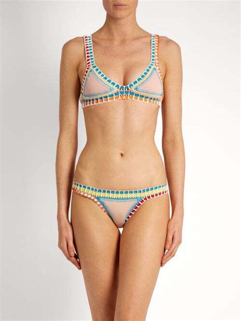 Buy Kiini Luna Crochet Trimmed Triangle Bikini Nude At 70 Off