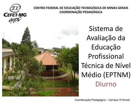 PPT Sistema de Avaliação da Educação Profissional Técnica de Nível