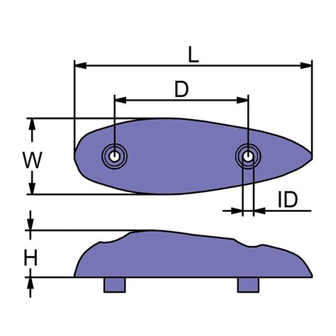 Teardrop Hull Anodes CMZ13S Bolt On Martyr Anodes