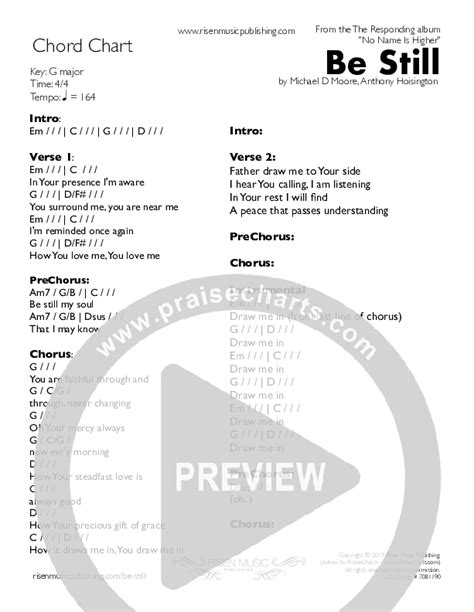 Be Still Chords PDF () - PraiseCharts