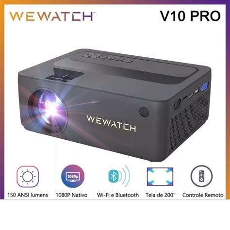 Projetor Wewatch V10 Pro Wi Fi Bluetooth Full HD 1080p Shopee Brasil