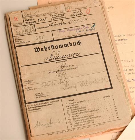 Regimentals German Wwii Soldbuch And Extensive File Documents To A