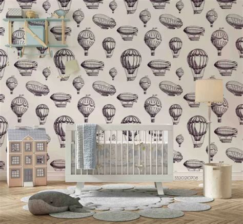 D HOT AIR Balloon Vector Wallpaper Wall Mural Removable Self Adhesive EUR PicClick FR