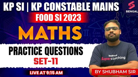 WBPSC Food SI KP SI Classes 2023 Food SI Maths Practice Questions