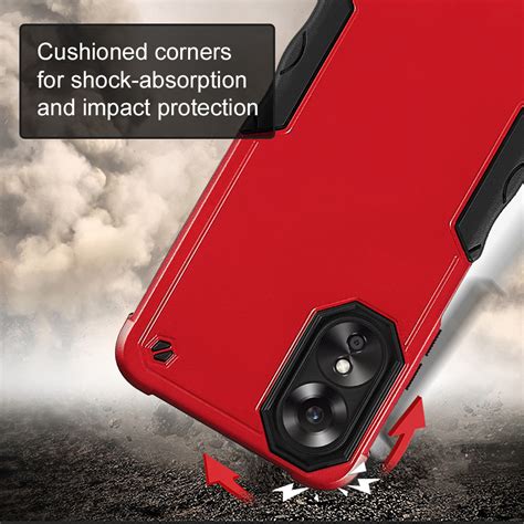 Heavy Duty Shockproof Case For Oppo A17 Red