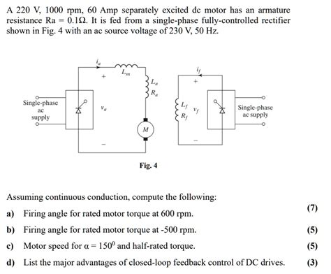 A V Rpm Separately Excited Dc Motor Has An Armature