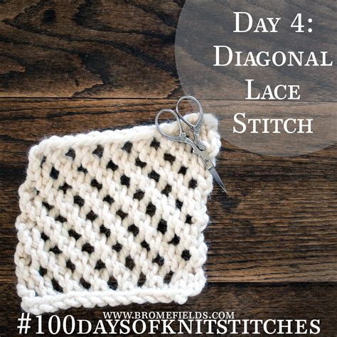 Diagonal Lace Stitch Video Lace Knitting Stitches Knitting Stitches