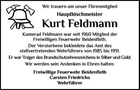 Kurt Feldmann Gedenken Norddeutsche Rundschau