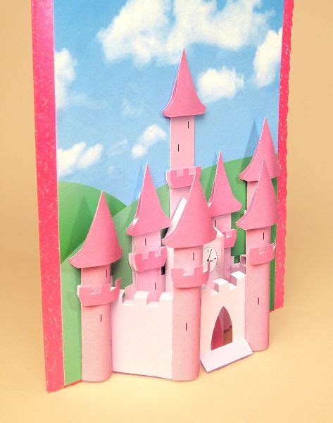 Card Making Templates For 3d Princess Castle Greeting Card