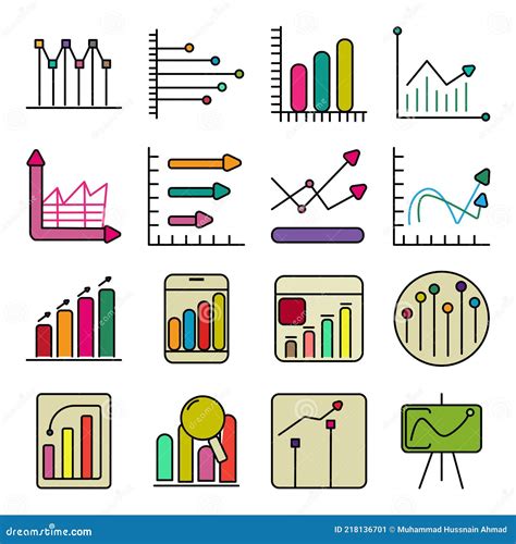 Pacote De Cones Planos Do Gr Fico De Crescimento Ilustra O Do Vetor